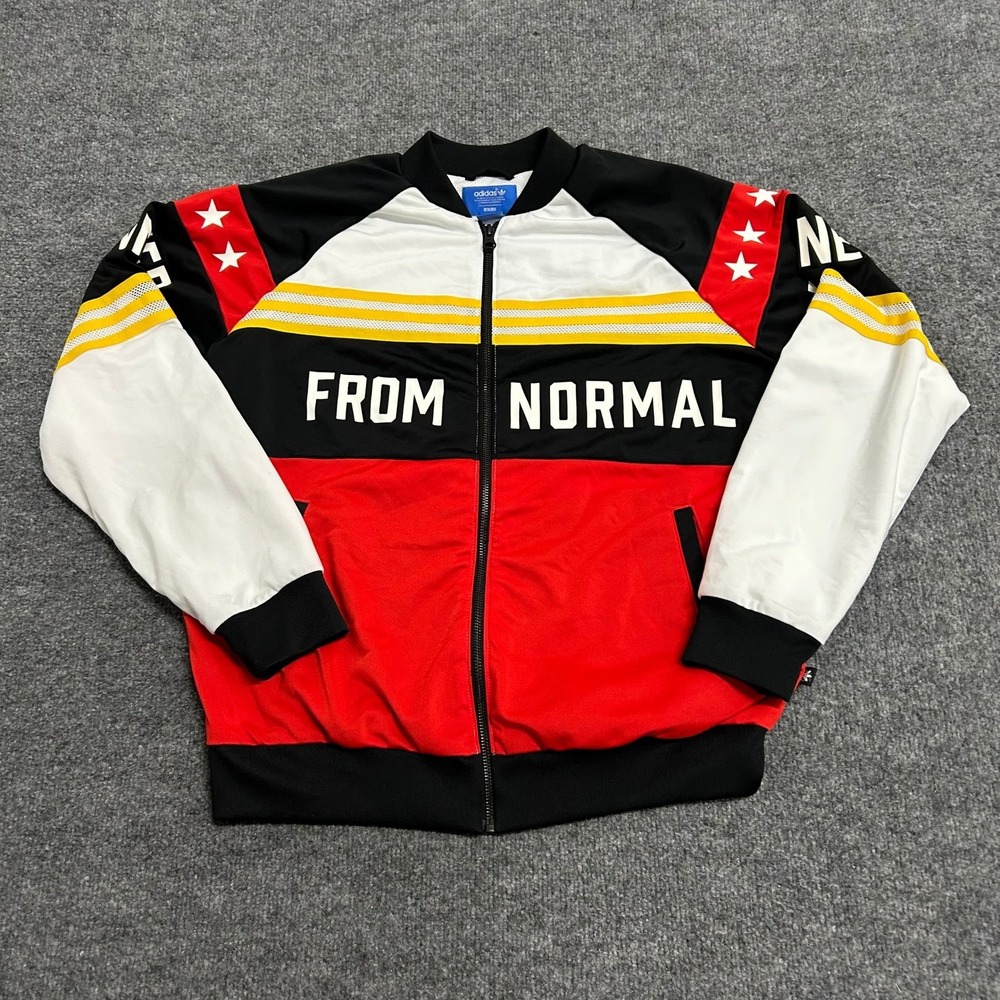Adidas Track Jacket Womens Size L Rita Ora Colorblock Star Graphic Full Zip Mesh
